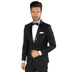 Abito Smoking Nero Sciallato-            