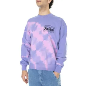 ARIES Tie-Dye Temple - Felpa Girocollo Uomo Viola / Lilac    