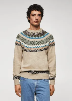 Pullover jacquard lana