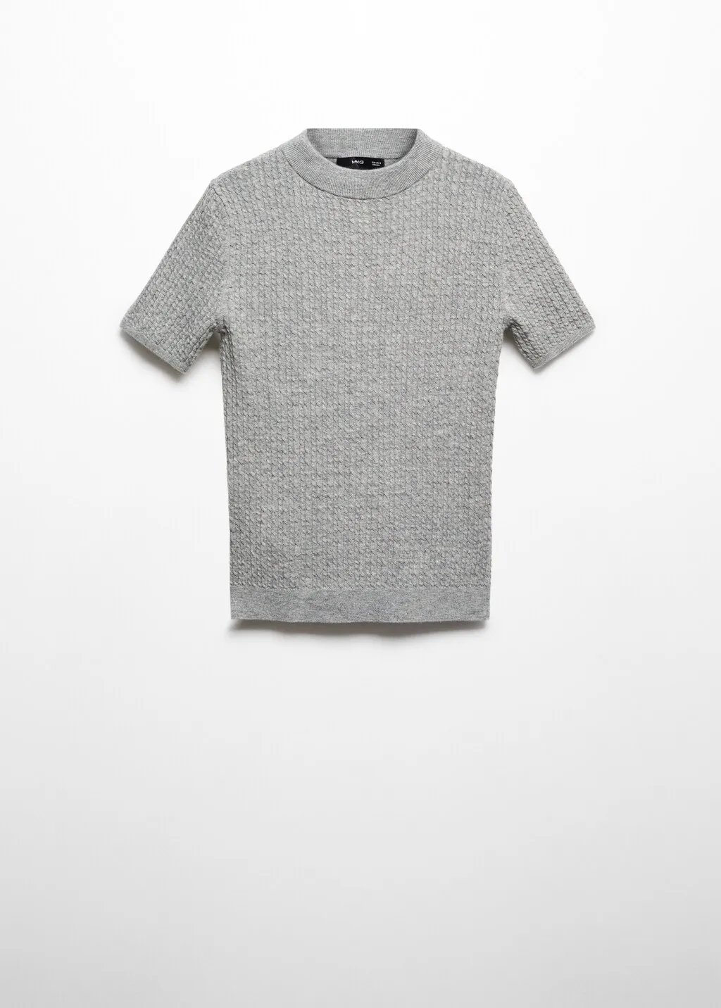 Pullover lana intrecciato maniche corte