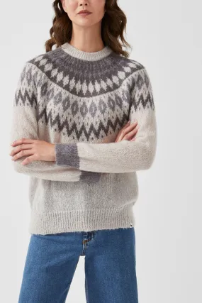 Radley London - Maglia spazzolata con carré Fair Isle    
