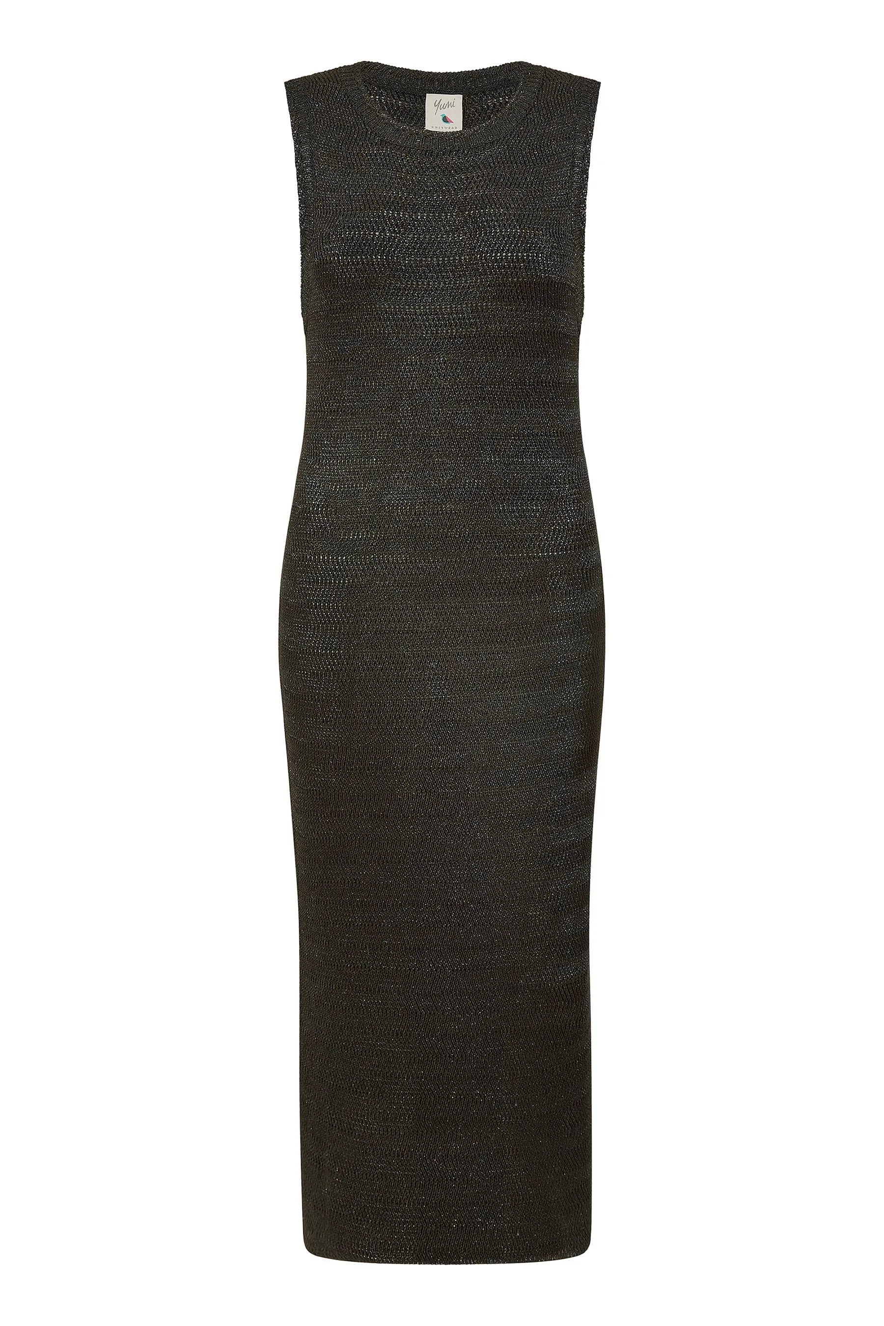Yumi - Abito midi in maglia Senza maniche luccicante    